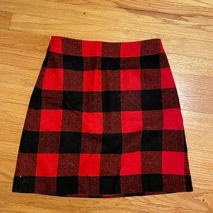 Buffalo plaid J Crew mini skirt